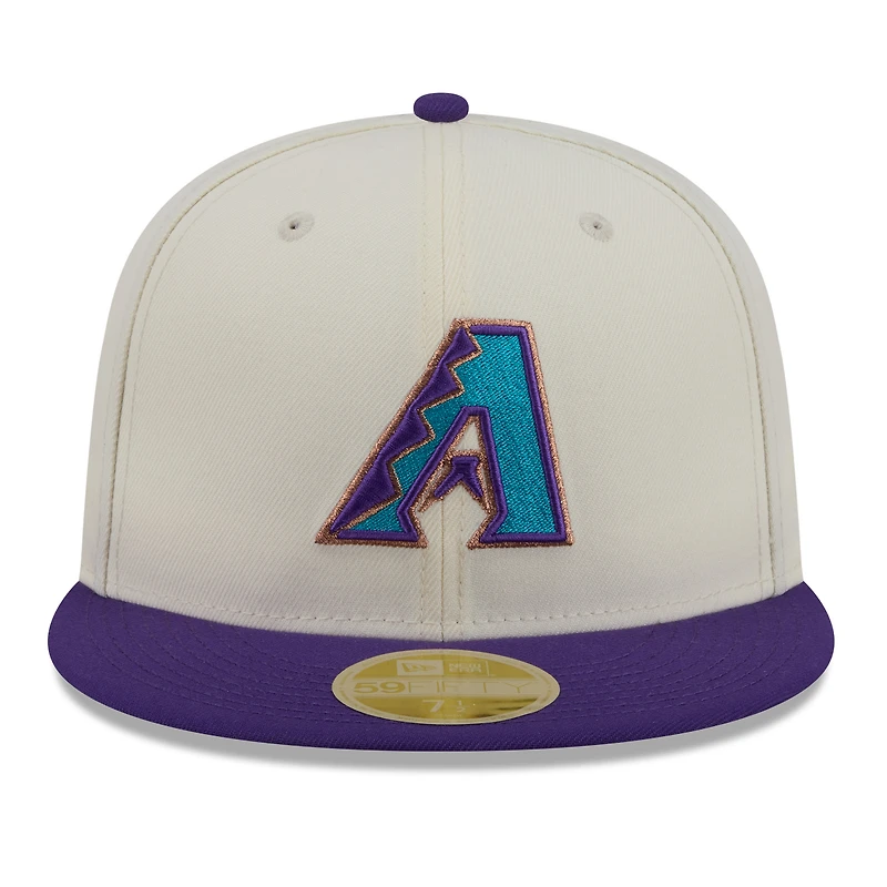 Casquette ajustée New Era 59FIFTY crème/violette pour homme, Arizona Diamondbacks, Temple de la renommée du baseball 2026
