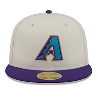 Casquette ajustée New Era 59FIFTY crème/violette pour homme, Arizona Diamondbacks, Temple de la renommée du baseball 2026