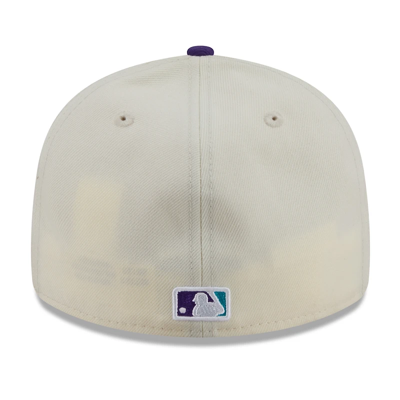 Casquette ajustée New Era crème/violette Arizona Diamondbacks 2026, Temple de la renommée du baseball, modèle 59FIFTY à profil bas pour homme