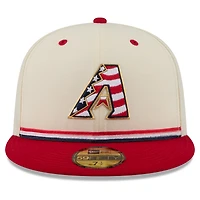 Men's New Era Cream/Red Arizona Diamondbacks USA 250 Fourth of July 59FIFTY Fitted Hat