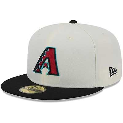 Men's New Era Cream Arizona Diamondbacks Chrome 59FIFTY Fitted Hat