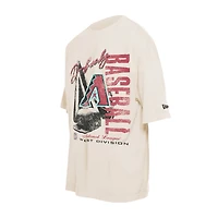Men's New Era Cream Arizona Diamondbacks Cooperstown Collection Oversized Throwback Distressed T-Shirt