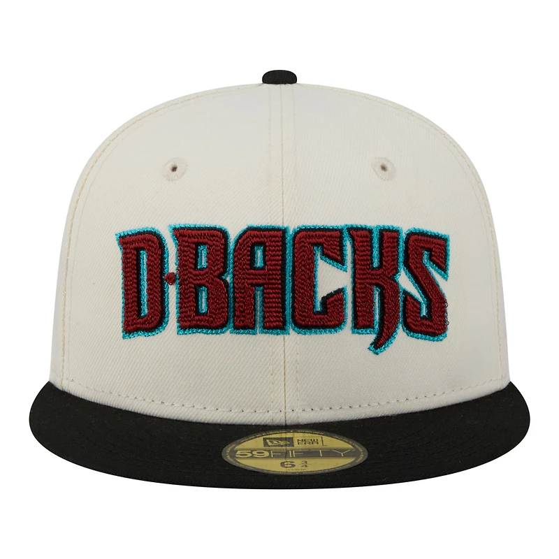 Men's New Era  Cream Arizona Diamondbacks Two-Tone Stitch 59FIFTY Fitted Hat