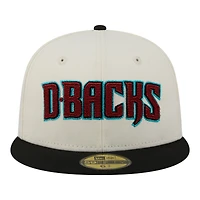 Men's New Era  Cream Arizona Diamondbacks Two-Tone Stitch 59FIFTY Fitted Hat