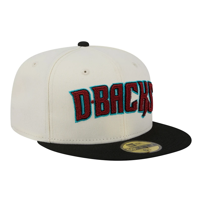 Men's New Era  Cream Arizona Diamondbacks Two-Tone Stitch 59FIFTY Fitted Hat
