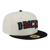 Men's New Era  Cream Arizona Diamondbacks Two-Tone Stitch 59FIFTY Fitted Hat