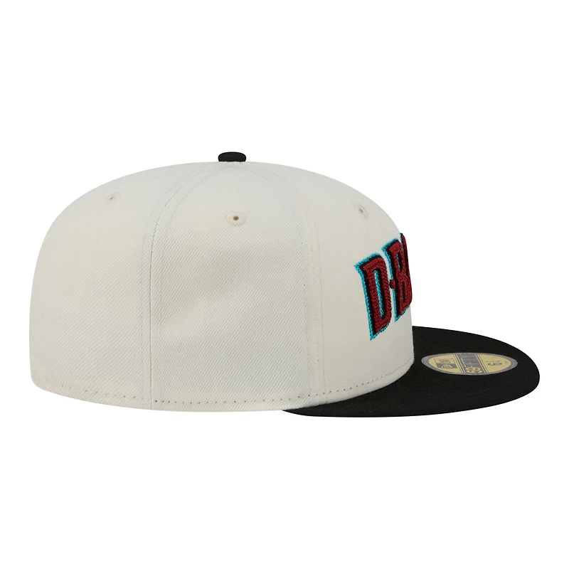 Men's New Era Cream Arizona Diamondbacks Two-Tone Stitch 59FIFTY Fitted Hat