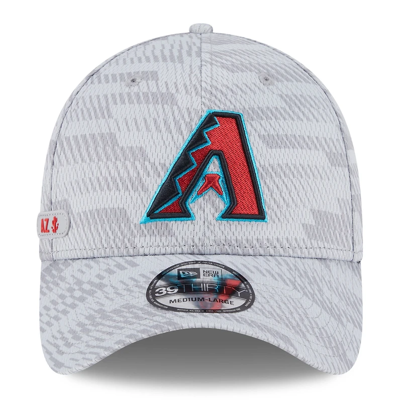 Men's New Era Gray Arizona Diamondbacks 2025 MLB Clubhouse 39THIRTY Flex Hat