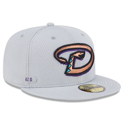 Men's New Era Gray Arizona Diamondbacks 2025 MLB Clubhouse 59FIFTY Fitted Hat