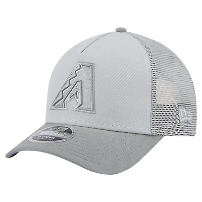 Men's New Era Gray Arizona Diamondbacks Color Pack A-Frame 9FORTY Trucker Adjustable Hat