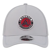 Casquette New Era grise pour homme, écusson Arizona Diamondbacks, modèle 39THIRTY, monture A, couronne M, perforée et flexible