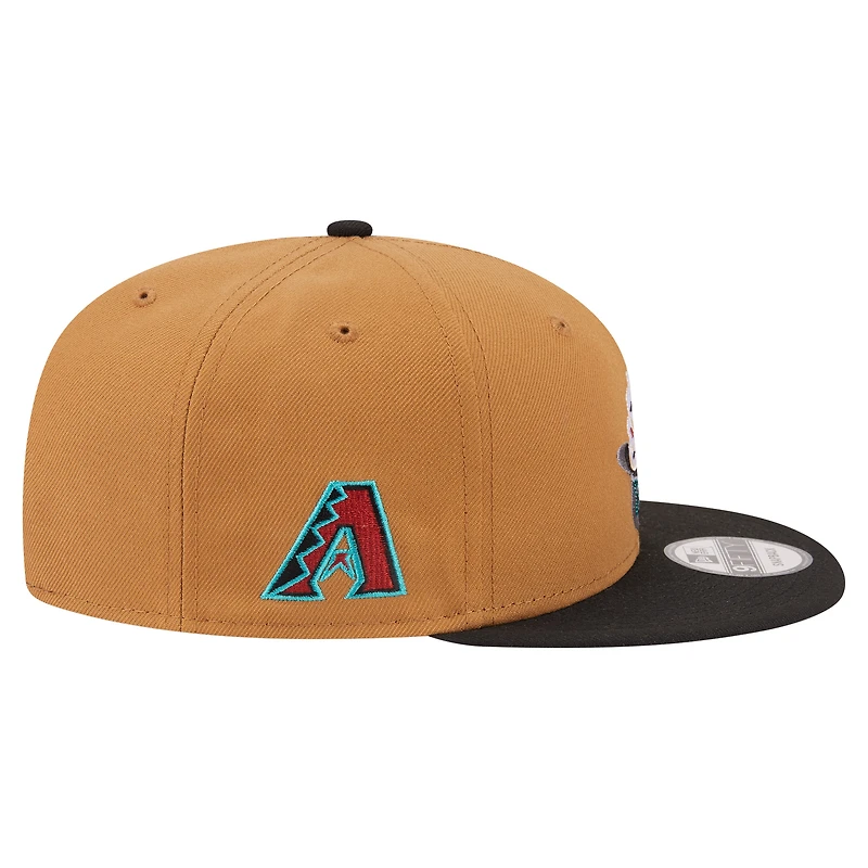 Casquette snapback New Era 9FIFTY kaki/noir pour homme, Arizona Diamondbacks, motif crème glacée