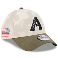 Men's New Era Light Beige/Olive Arizona Diamondbacks 2025 Armed Forces Day 39THIRTY Flex Hat
