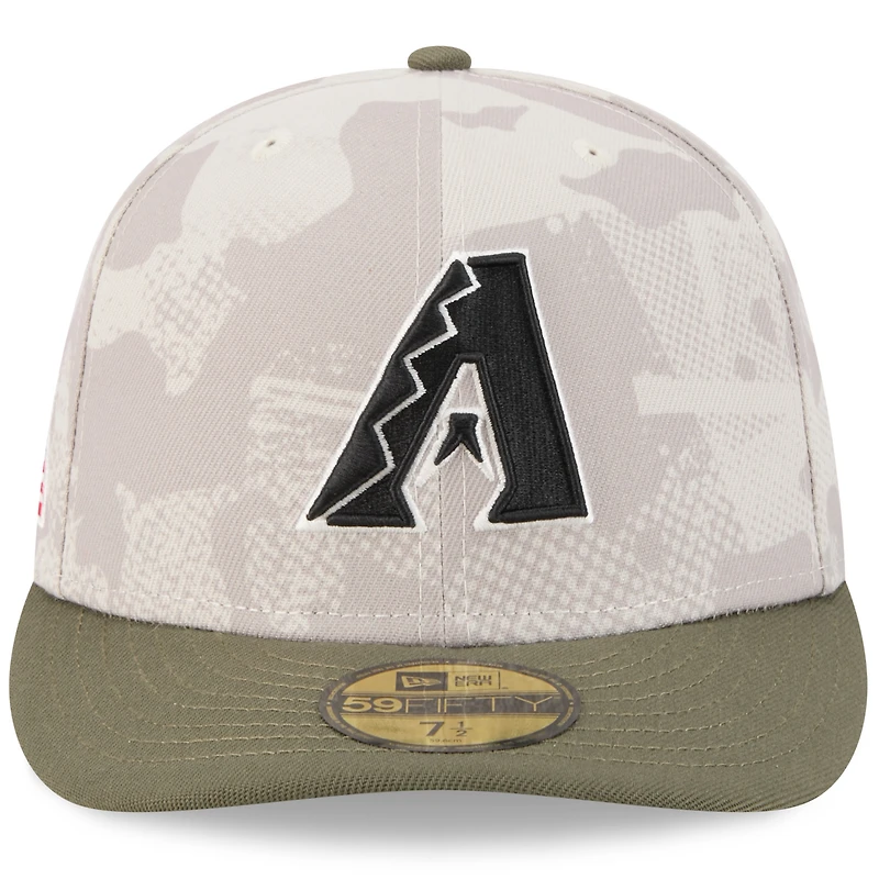 Men's New Era Light Beige/Olive Arizona Diamondbacks 2025 Armed Forces Day 59FIFTY Fitted Hat