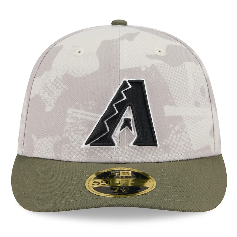 Men's New Era Light Beige/Olive Arizona Diamondbacks 2025 Armed Forces Day Low Profile 59FIFTY Fitted Hat