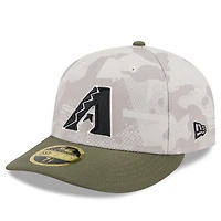 Men's New Era Light Beige/Olive Arizona Diamondbacks 2025 Armed Forces Day Low Profile 59FIFTY Fitted Hat