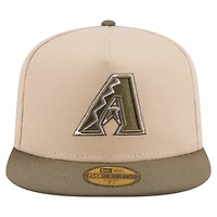 Men's New Era Light Beige/Olive Arizona Diamondbacks Two-Tone Color Pack A-Frame 59FIFTY Fitted Hat