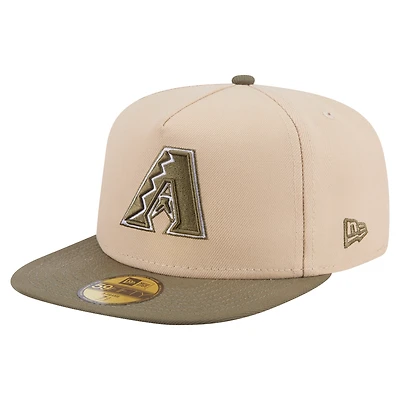 Men's New Era Light Beige/Olive Arizona Diamondbacks Two-Tone Color Pack A-Frame 59FIFTY Fitted Hat