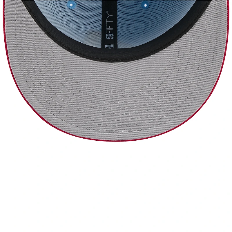 Casquette ajustée New Era 59FIFTY bleu clair/rouge pour homme, Arizona Diamondbacks, 4 juillet 2025