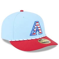 Men's New Era Light Blue/Red Arizona Diamondbacks 2025 Fourth of July Low Profile 59FIFTY Fitted Hat