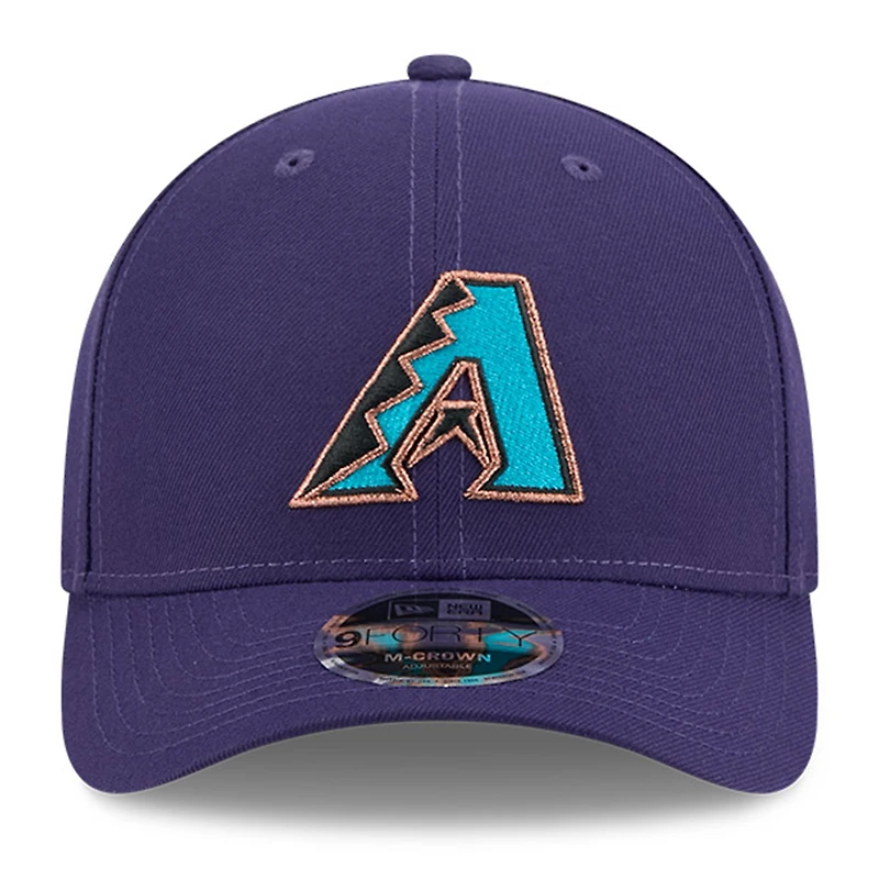 Casquette ajustable 9FORTY M-Crown violette New Era pour homme, modèle Temple de la renommée du baseball des Diamondbacks de l'Arizona
