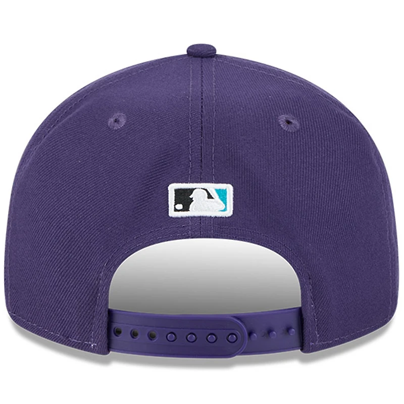 Casquette ajustable New Era violette 9FIFTY pour homme, motif rétro du Temple de la renommée baseball des Diamondbacks l'Arizona
