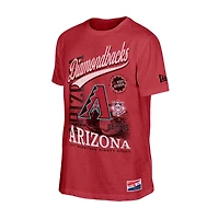 T-shirt oversize rétro effet vieilli New Era rouge Arizona Diamondbacks pour homme