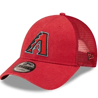 Casquette ajustable 9FORTY Trucker 9FORTY des Diamondbacks de l'Arizona rouge New Era pour hommes