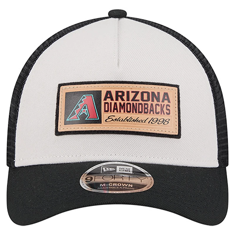 Casquette New Era 9FORTY pour homme, motif A-Frame, pierre/noir, Arizona Diamondbacks