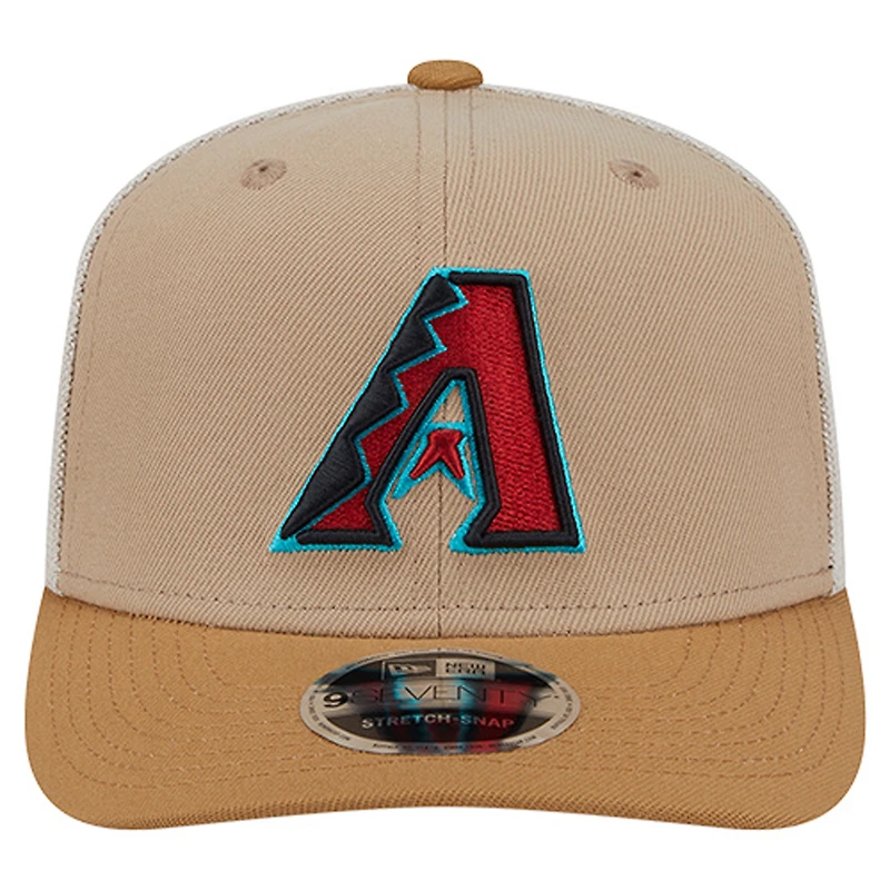 Men's New Era  Stone Arizona Diamondbacks 9SEVENTY Trucker Adjustable Hat