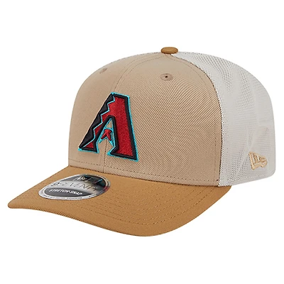 Men's New Era  Stone Arizona Diamondbacks 9SEVENTY Trucker Adjustable Hat