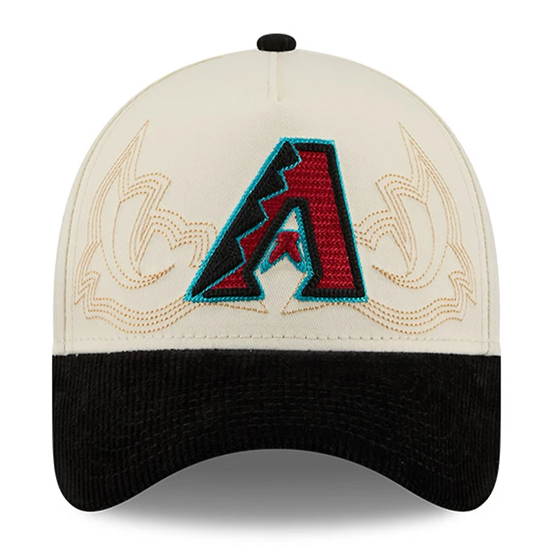 Casquette ajustable New Era Stone Arizona Diamondbacks 9FORTY à coutures western pour homme