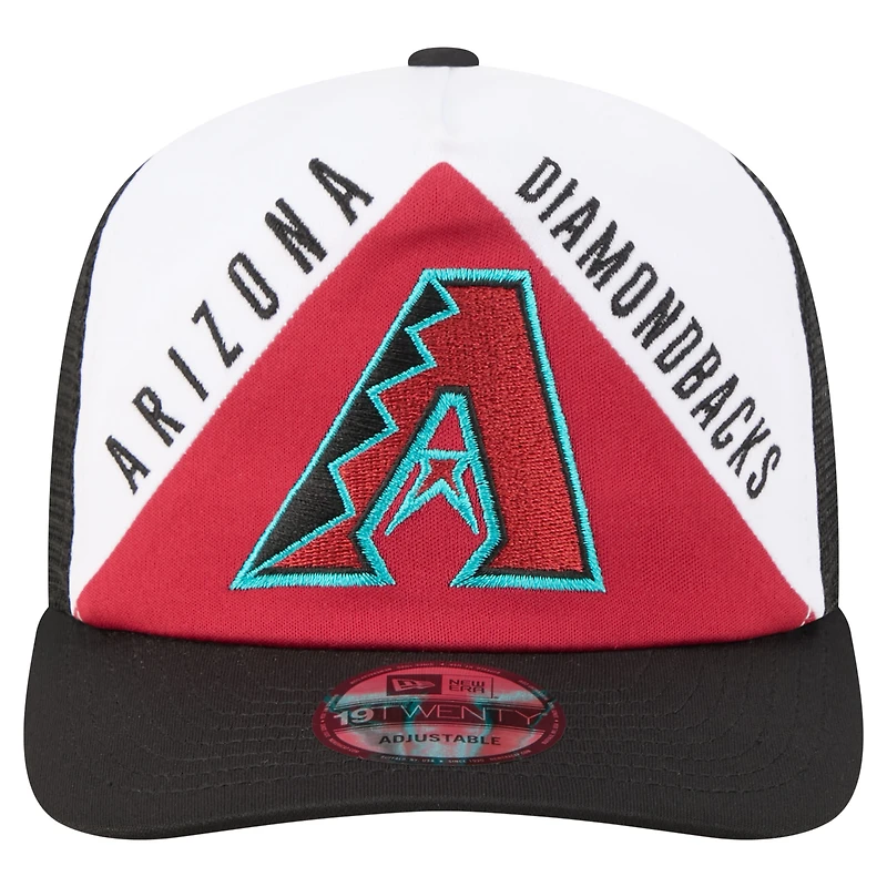 Men's New Era White/Black Arizona Diamondbacks Retro Cut 19TWENTY Adjustable Trucker Hat