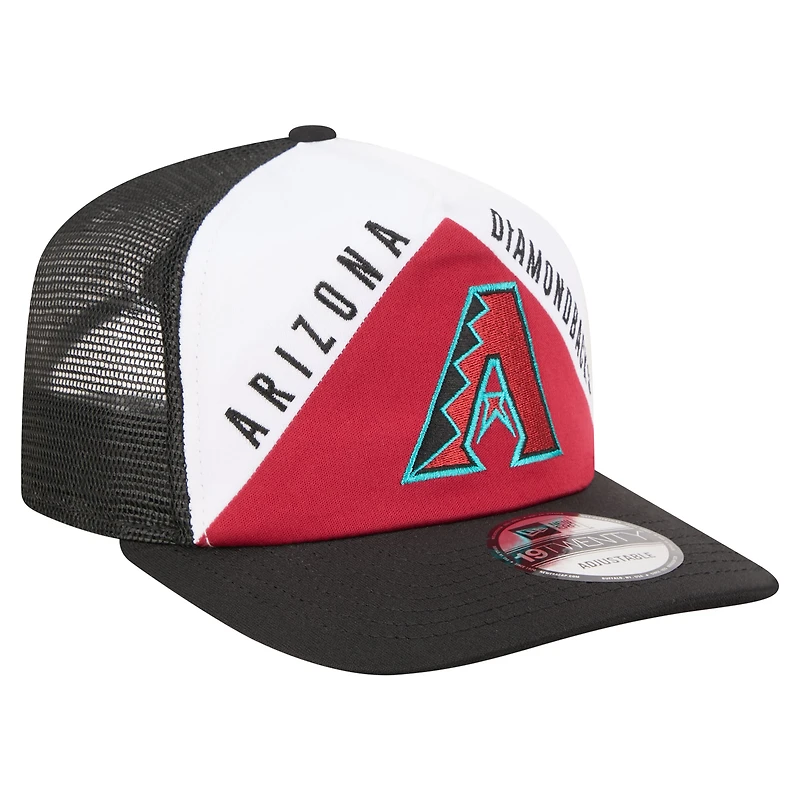 Men's New Era White/Black Arizona Diamondbacks Retro Cut 19TWENTY Adjustable Trucker Hat