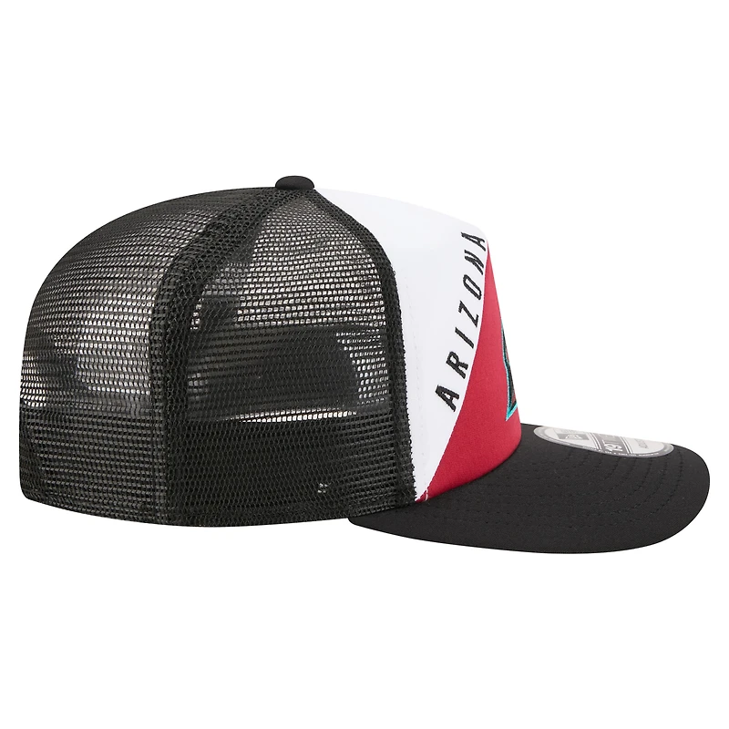 Men's New Era White/Black Arizona Diamondbacks Retro Cut 19TWENTY Adjustable Trucker Hat