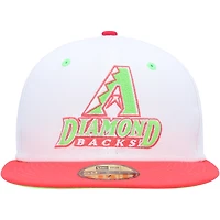Men's New Era White/Coral Arizona Diamondbacks 1998 Inaugural Season Strawberry Lolli 59FIFTY Fitted Hat