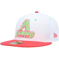 Men's New Era White/Coral Arizona Diamondbacks 1998 Inaugural Season Strawberry Lolli 59FIFTY Fitted Hat