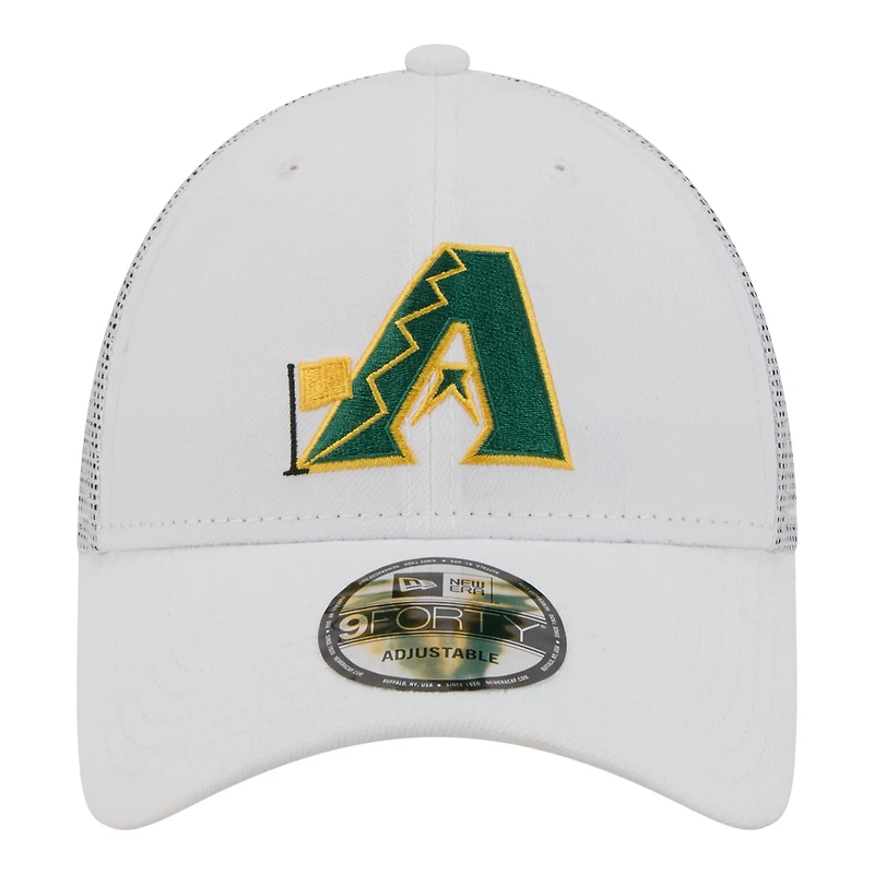 Men's New Era  White Arizona Diamondbacks Flag 9FORTY Trucker Adjustable Hat