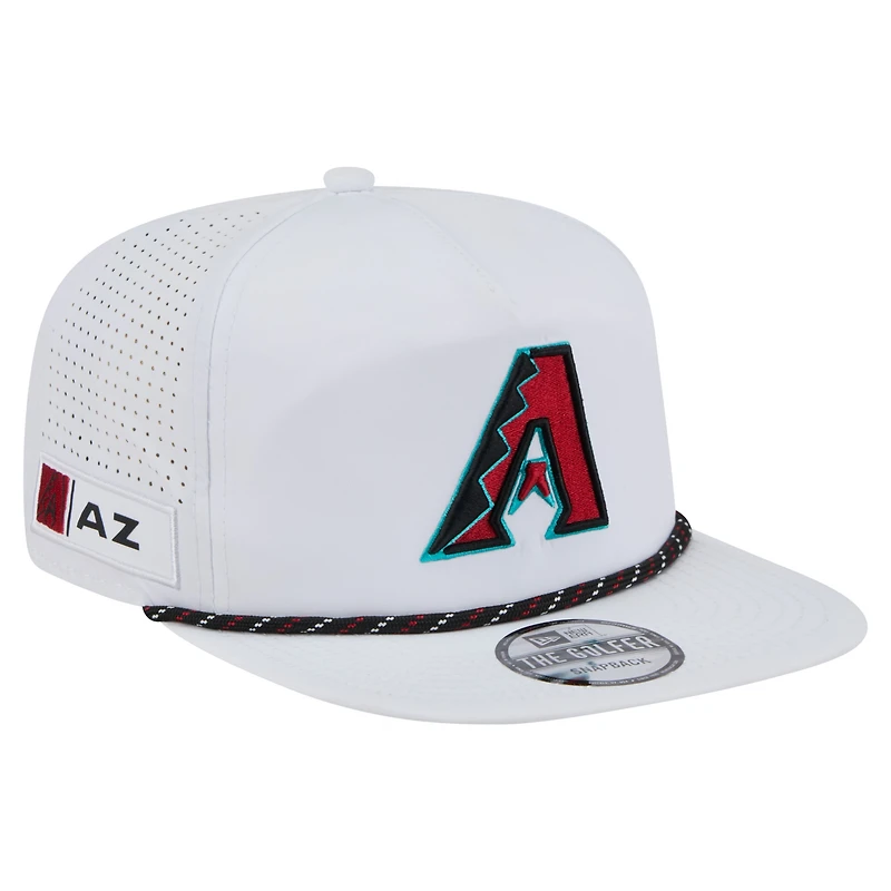 Men's New Era White Arizona Diamondbacks Perforated Golfer Snapback Hat