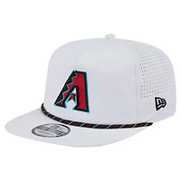 Casquette de golf perforée à pression New Era blanche des Diamondbacks de l'Arizona pour homme