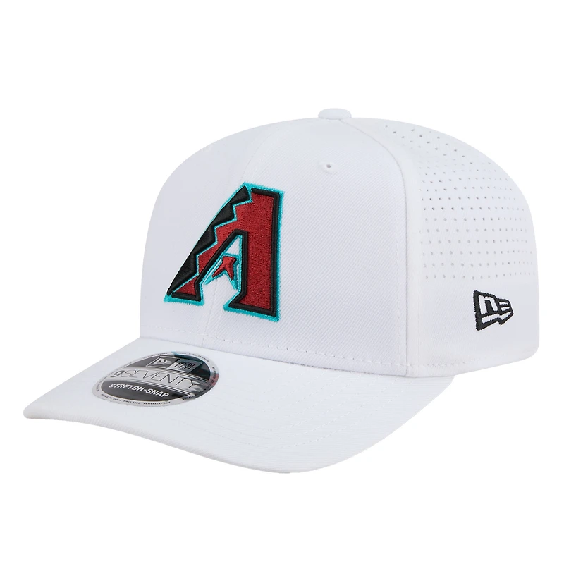 Casquette ajustable New Era 9SEVENTY Performance blanche des Diamondbacks de l'Arizona pour homme