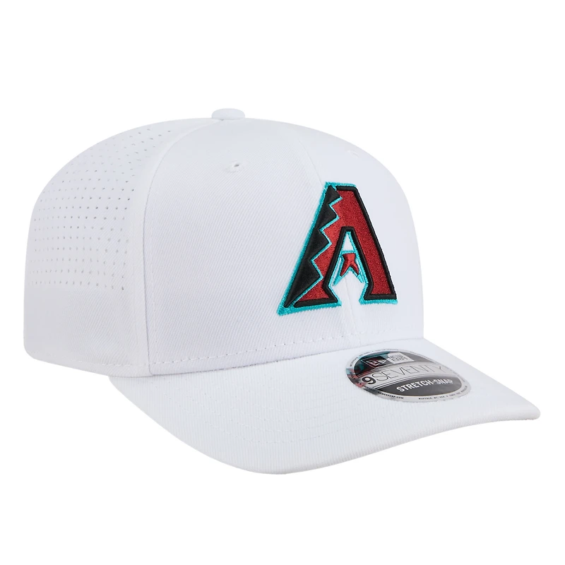 Casquette ajustable New Era 9SEVENTY Performance blanche des Diamondbacks de l'Arizona pour homme