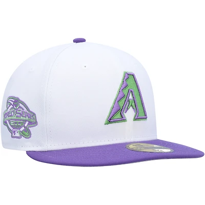 Casquette ajustée 59FIFTY avec écusson latéral Arizona Diamondbacks New Era pour homme, blanche