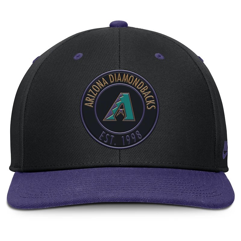 Men's Nike Black/Purple Arizona Diamondbacks Cooperstown Collection Pro Dri-FIT Snapback Hat