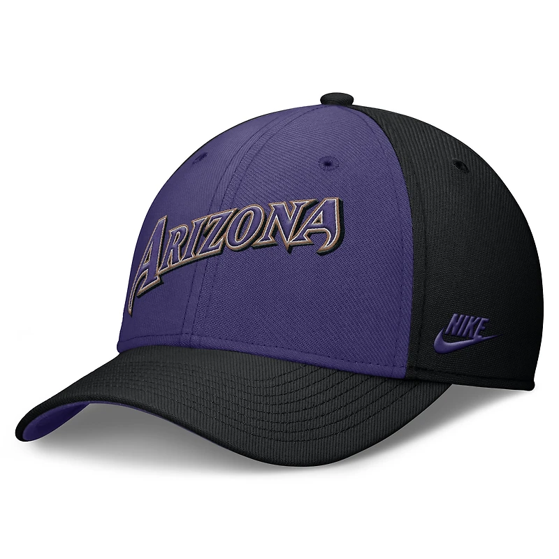 Men's Nike Black/Purple Arizona Diamondbacks Rise Swoosh Performance Flex Hat