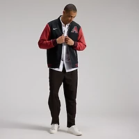 Veste aviateur Nike noire/rouge pour homme, collection authentique des Diamondbacks de l'Arizona, coupe décontractée entièrement zippée.
