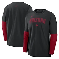 Men's Nike Black/Red Arizona Diamondbacks Authentic Collection Player Dri-FIT Lightweight Pullover