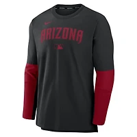 Men's Nike Black/Red Arizona Diamondbacks Authentic Collection Player Dri-FIT Lightweight Pullover