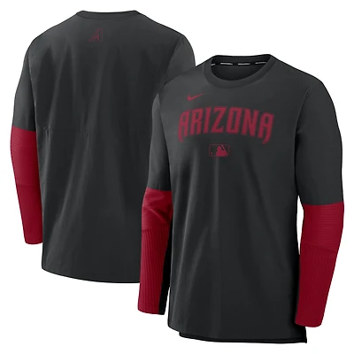 Men's Nike Black/Red Arizona Diamondbacks Authentic Collection Player Dri-FIT Lightweight Pullover