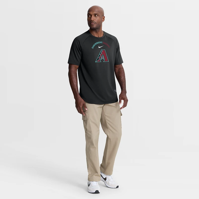 Men's Nike Black Arizona Diamondbacks Authentic Collection Batting Practice Pre-Game Raglan Dri-FIT Top